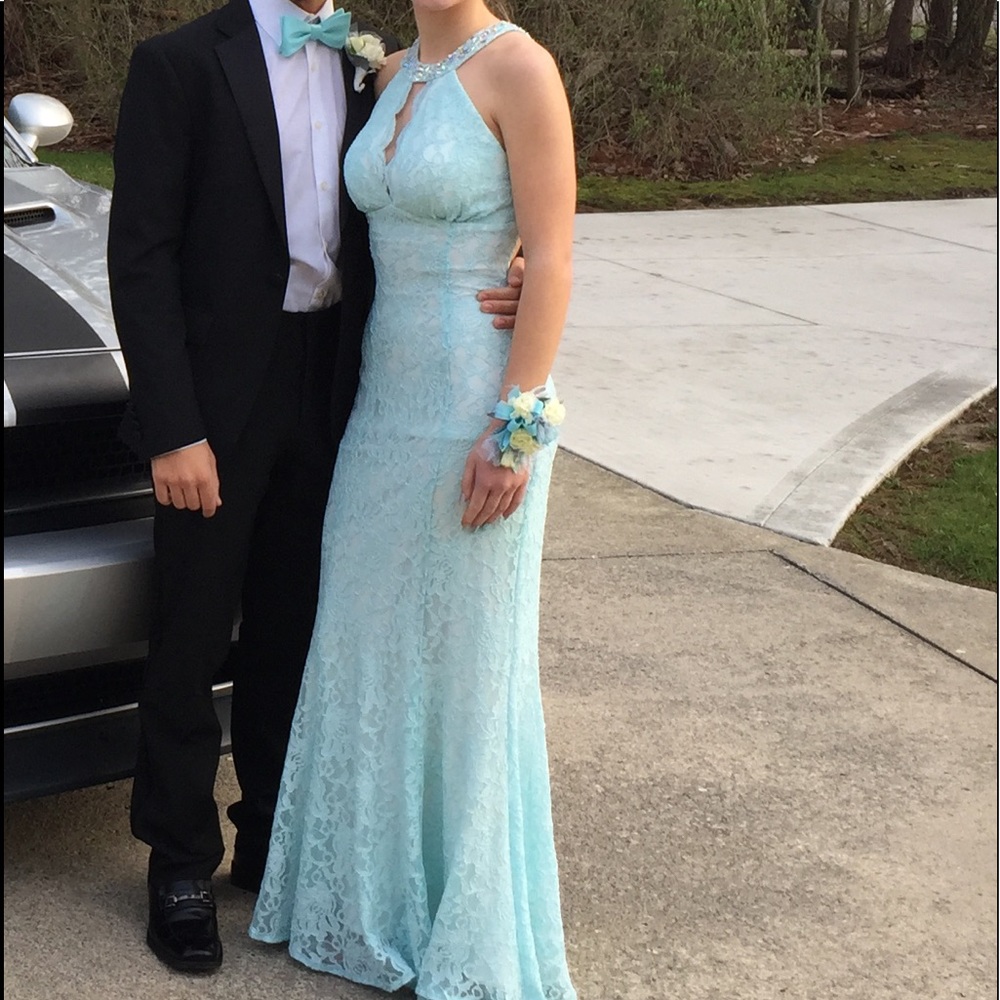 Light Blue Long Prom Dress